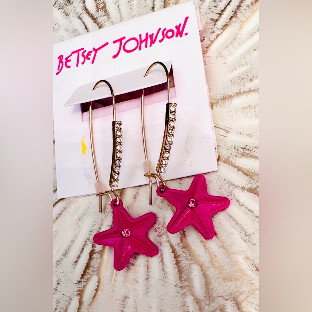 Betsey Johnson Hot Pink Starfish Earrings